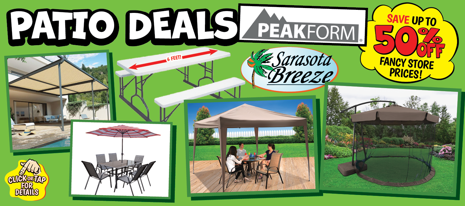 Patio Furniture up to 50% off the fancy store prices!  