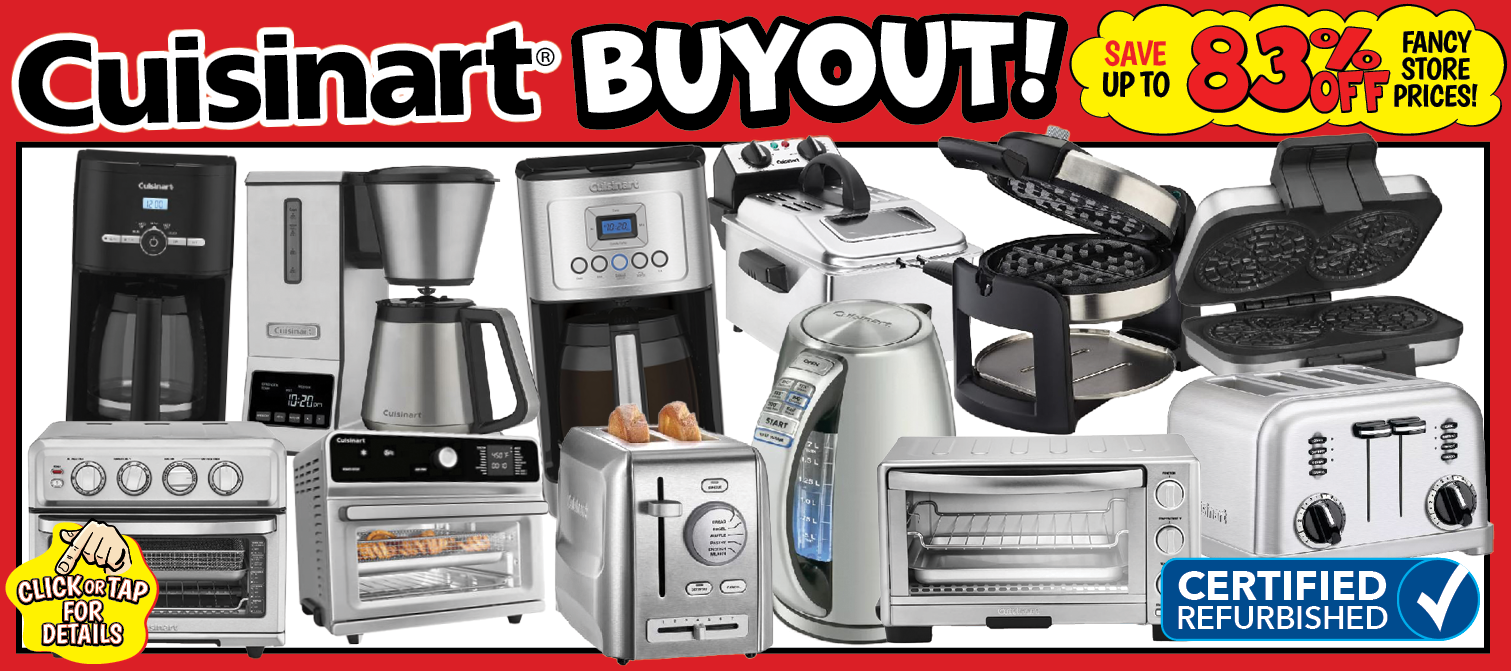 Cuisinart up to 83% off vs. fancy store prices!