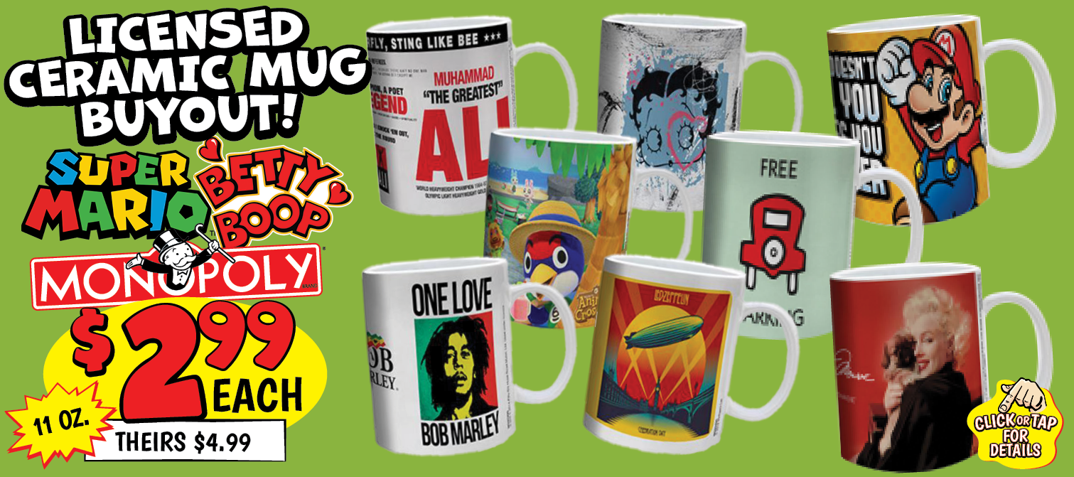 Brewing up Big Bargains on Licensed Ceramic Mugs! 